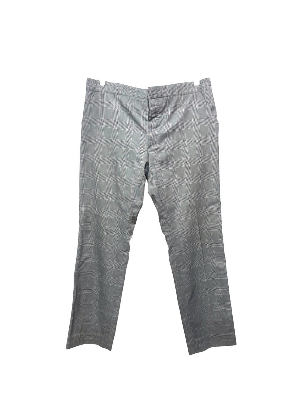 Alexander McQueen Men’s Light Gray Windowpane Dress Pants